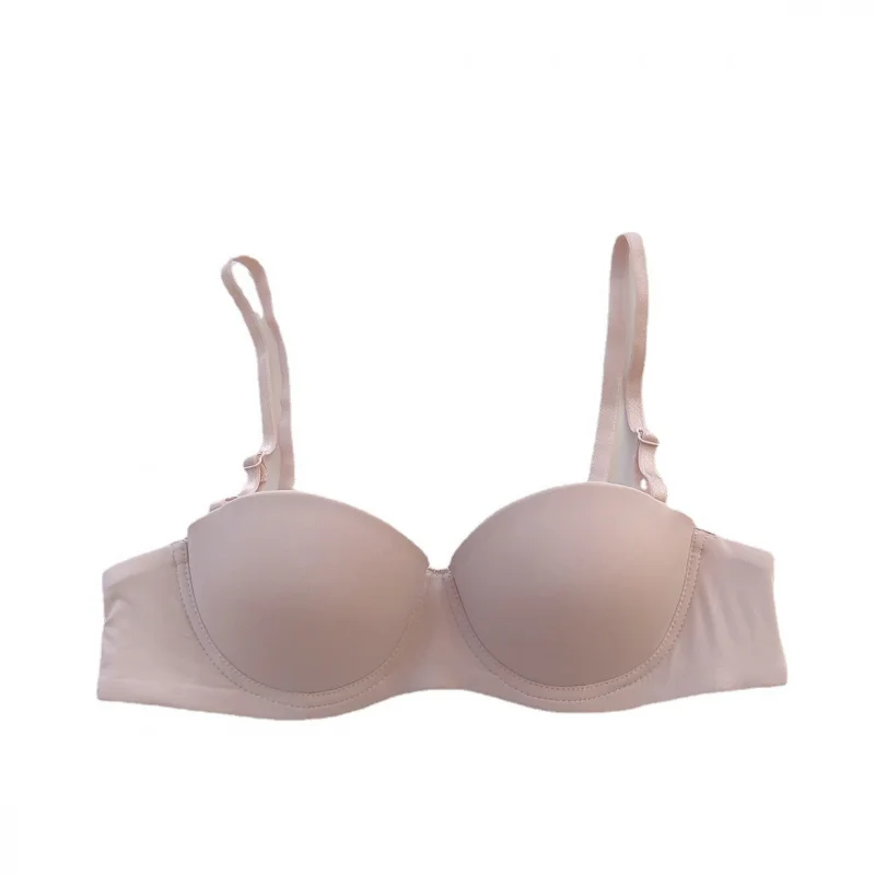 ملابس داخلية يابانية بسيطة لامعة للفتيات نصف كوب من الفولاذ الناعم ذات حلقة صغيرة مجمعة للطلاب