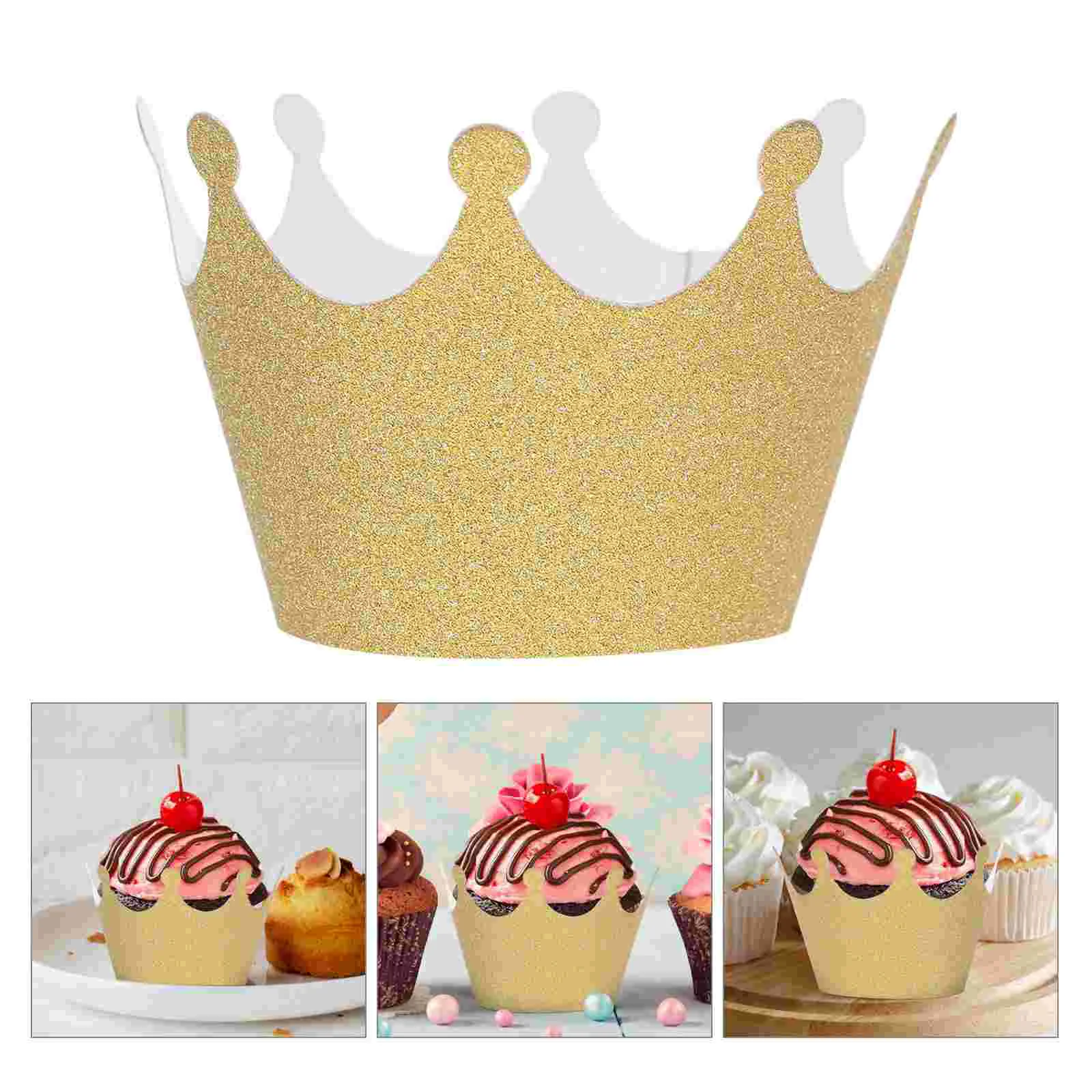 

36 Pcs Cake Stand Cupcake Packaging Glitter Paper Small Liners Cups Golden Muffin for Baking