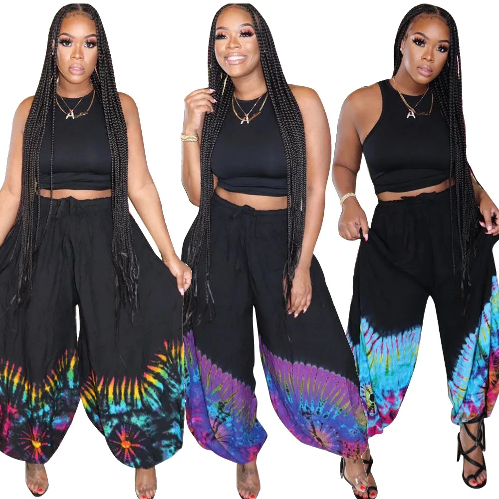 

Sexy Women's Loose Wide Legs Featured Printed Waist Ladies Harlan Pants Street Pants 2026 Trend Women's Casual Fashion