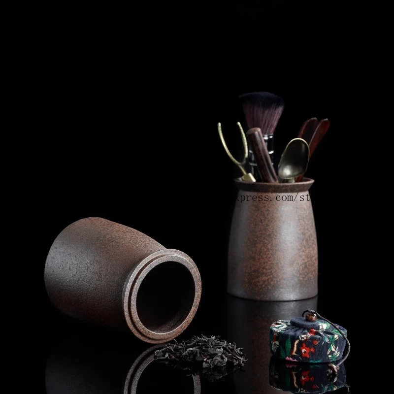 

Complete Collection of Coarse Pottery Kung Fu Tea Accessories Tea Ceremony Six Gentlemen Set Black Sandalwood Tea Tool