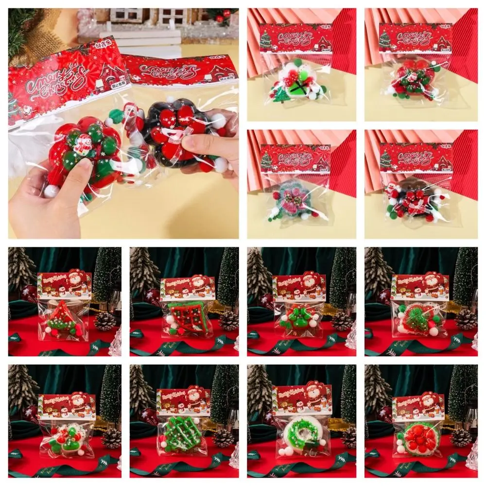 Kerst Kat Poot Knijpspeeltje Siliconen Pinch Toy Massaal TPR Fidget Zintuiglijk Speelgoed Voor Kinderen Volwassenen Gesimuleerde Voedsel Serie Gift