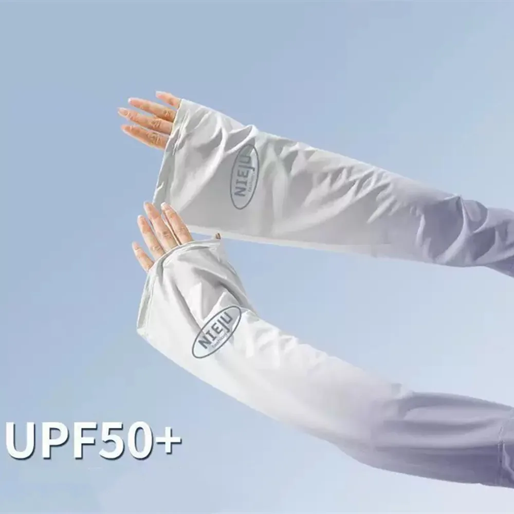 

Новые летние свободные солнцезащитные рукава-перчатки из ледяного шелка для женщин, длинные, с УФ-защитой, охлаждающие, дышащие, для вождения