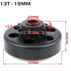 19MM 20MM 25.4MM 13T CENTRIFUGAL AUTO CLUTCH CHAIN 428 For HONDA GX390 GX420 389CC 13HP 15HP GO KART SNOWBLOWER ATV