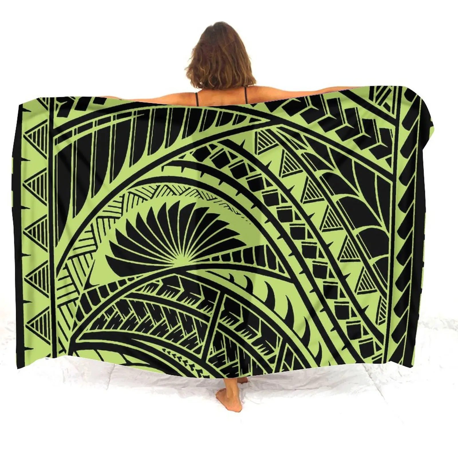 Samoa Print Print Custom Ladies Sarong Polynesian Retro Art Shawl Sand Beach Hawaiian Vacation Comfort Apron 2025 New Design