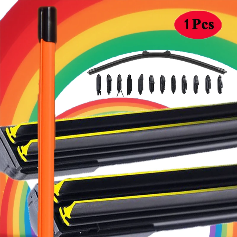 

Orange Car Windshield Wiper blades Universal Soft Double layer Rubber Frameless Bracketless wipers 14" 16 19" 20" 21" 22" 24"26"