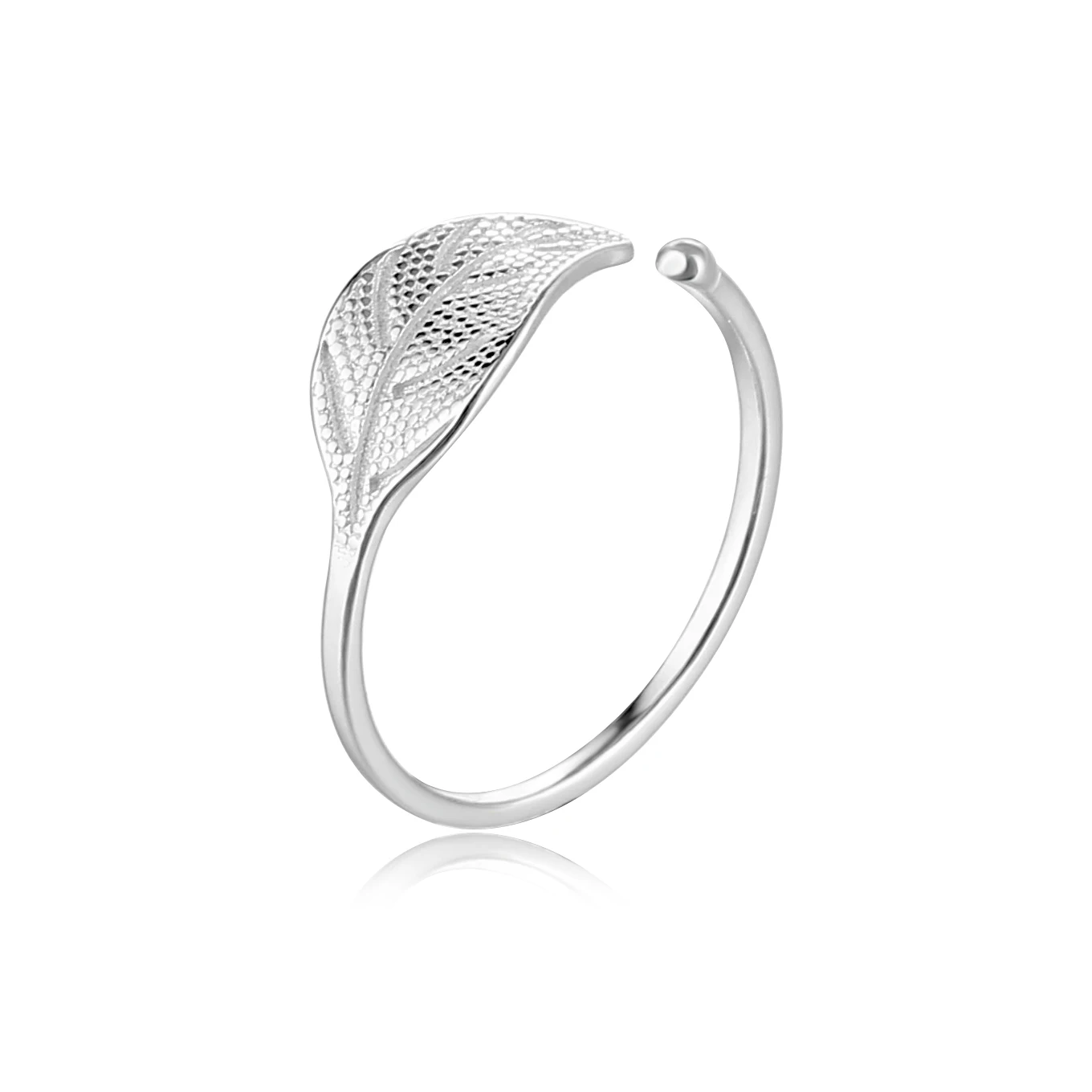 RYJU 925 Sterling Silver Leaves Leaf Adjustable Ring for Women Elegant Wedding Jewelry Holiday Gift Ins Style Jewelry Gifts