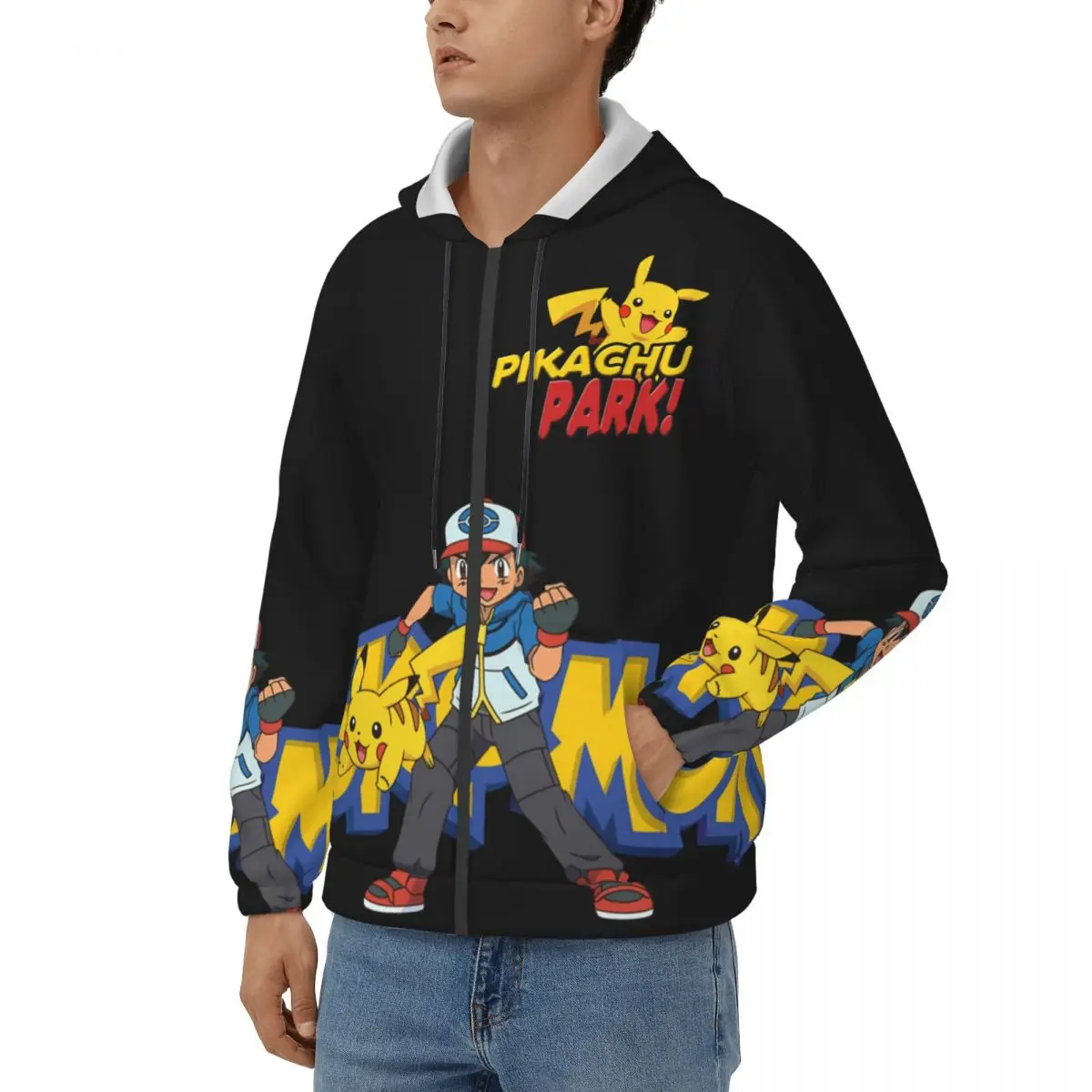 Men Popular Anime Hoodie Pikachu Clothes Vintage Hoodies Adult Clothing