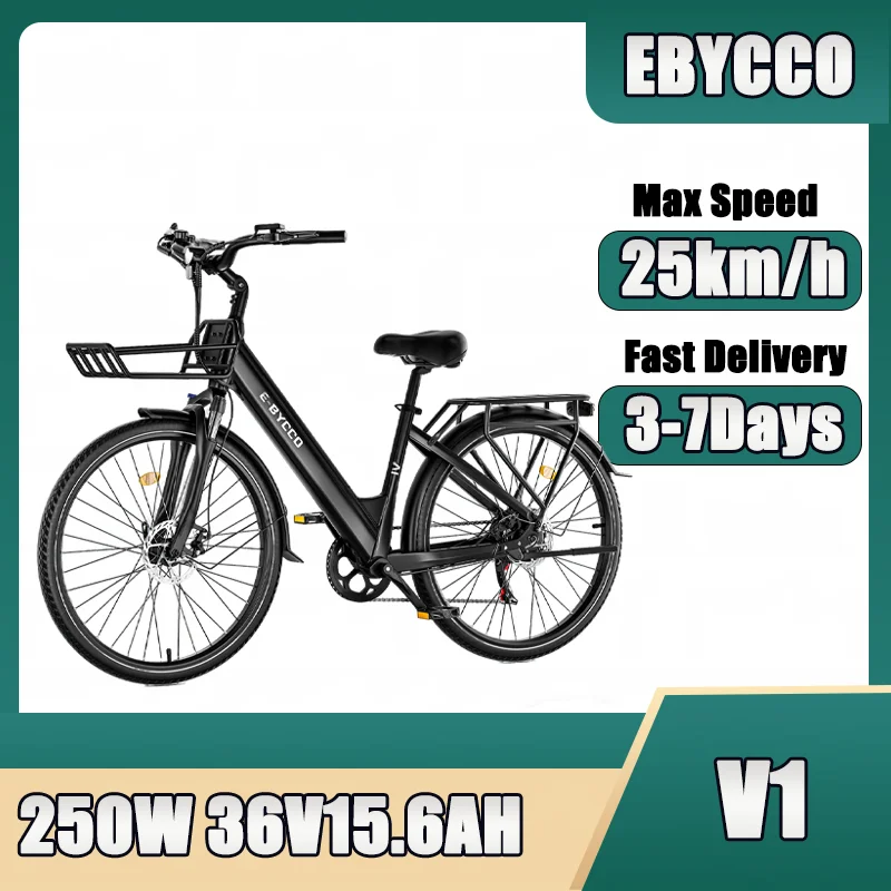 Image of EBike EBYCCO V1 E-Bike 500W Motor 36V15.6AH Abnehmbarer Akku Vorderradaufhängungssystem Elektrofahrrad 28-Zoll-Reifen Elektrisches Fahrrad