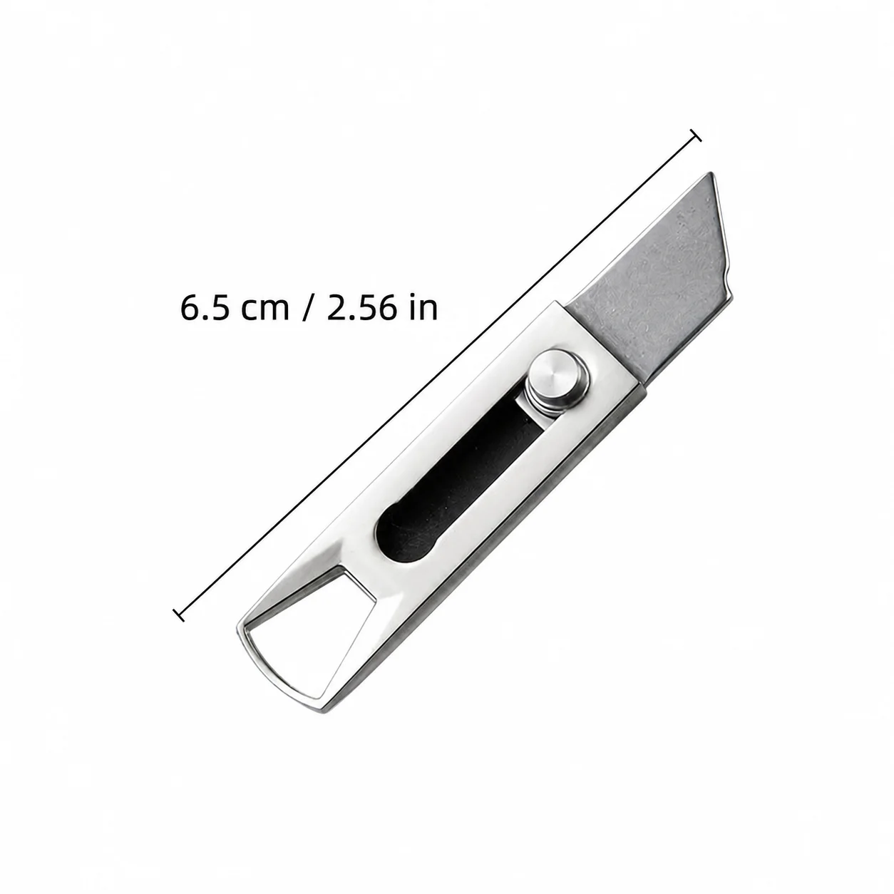 Mini Key Ring Push Knife Stainless Steel Box Opening Tool for Paper Cutting Package Disassembly Office And Daily Use