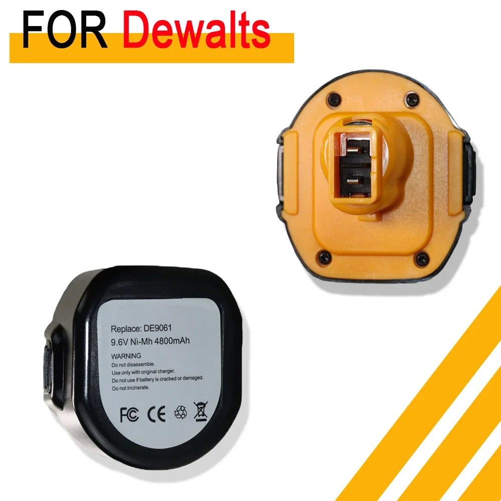 Bateria Ni-MH para Dewalt, 9.6V, 4800 mAh, 6800 mAh, 9800mAh, DE9036, DE9061, DE9062, DW9060, DW9061, DW9062, EZWA 29, DW050, DW909K, DW909, DW902