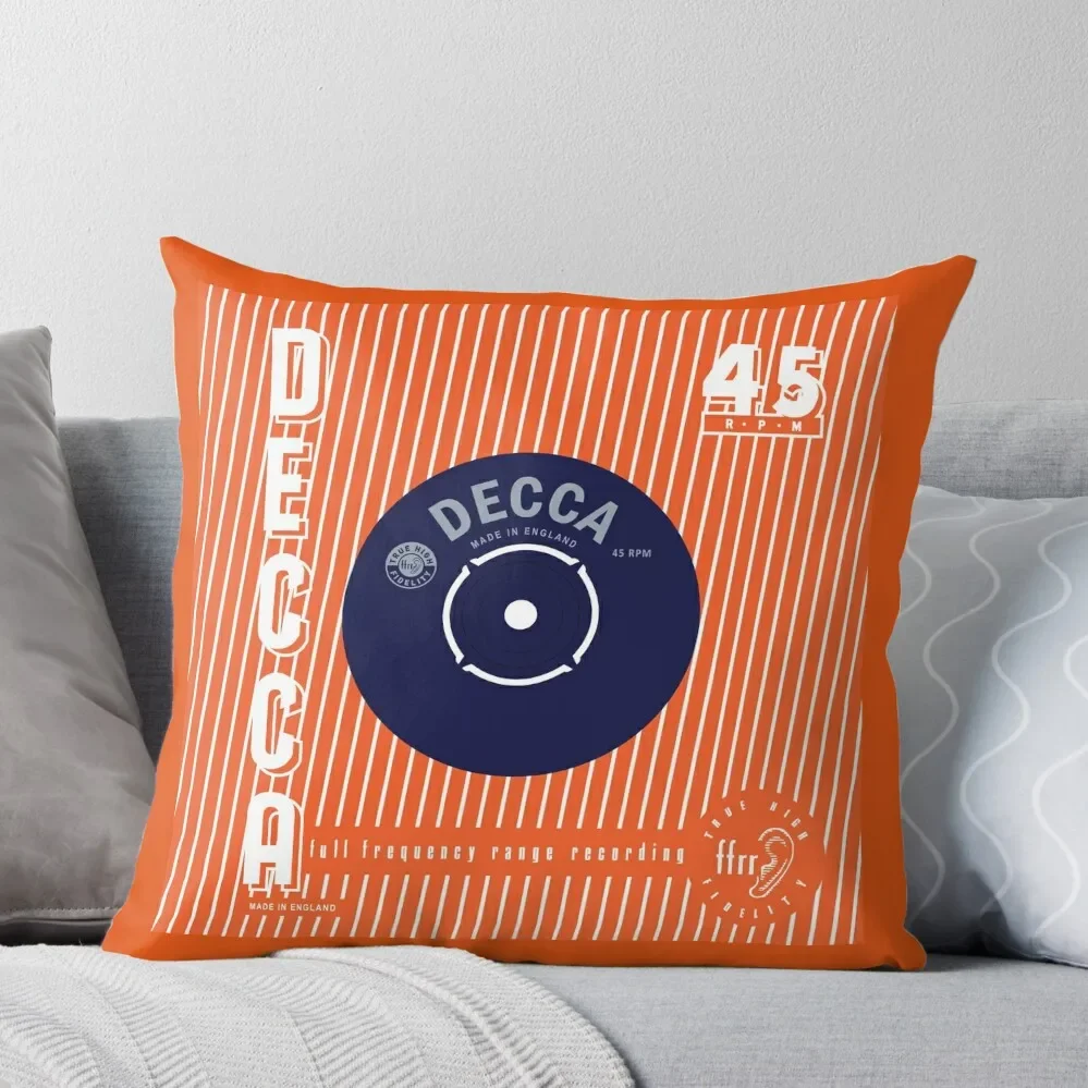 Decca Vintage Record Sleeve Vector Throw Pillow pillows decor home Bed pillowcases