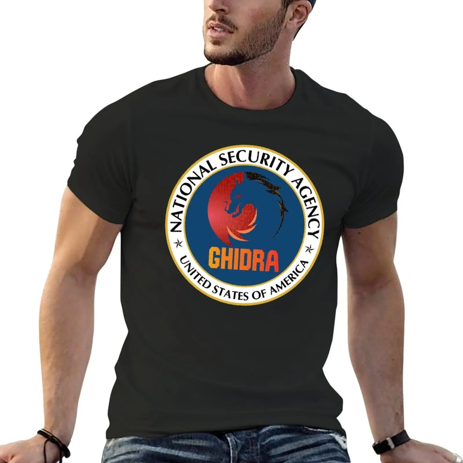 Cyber Security - NSA - Ghidra - Reverse Engineering tool emblem T-Shirt blanks quick drying summer clothes funny t shirts men