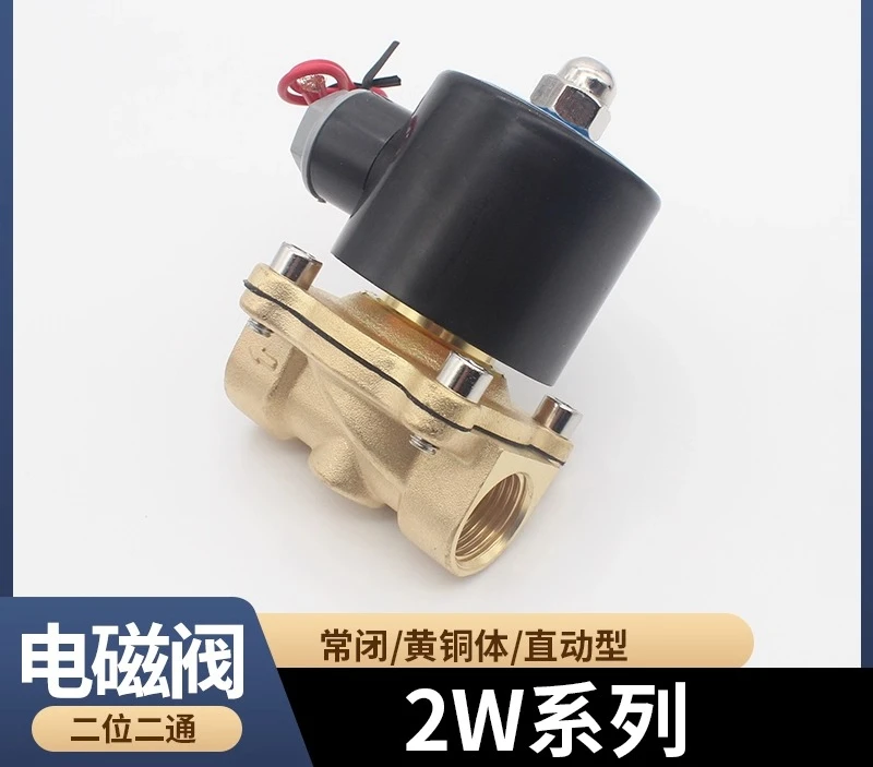 Solenoid valve Water valve normally closed 2W025-08 2W160-15 2W250-25 2 4 minutes 1 inch Copper body, copper coil