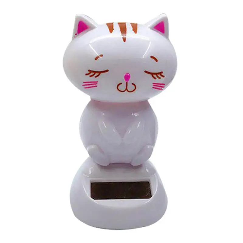 Professional Solar Innovative ABS Cat Solar Shaking Head Black Yellow Pink Optional Car Decoration Interior Doll