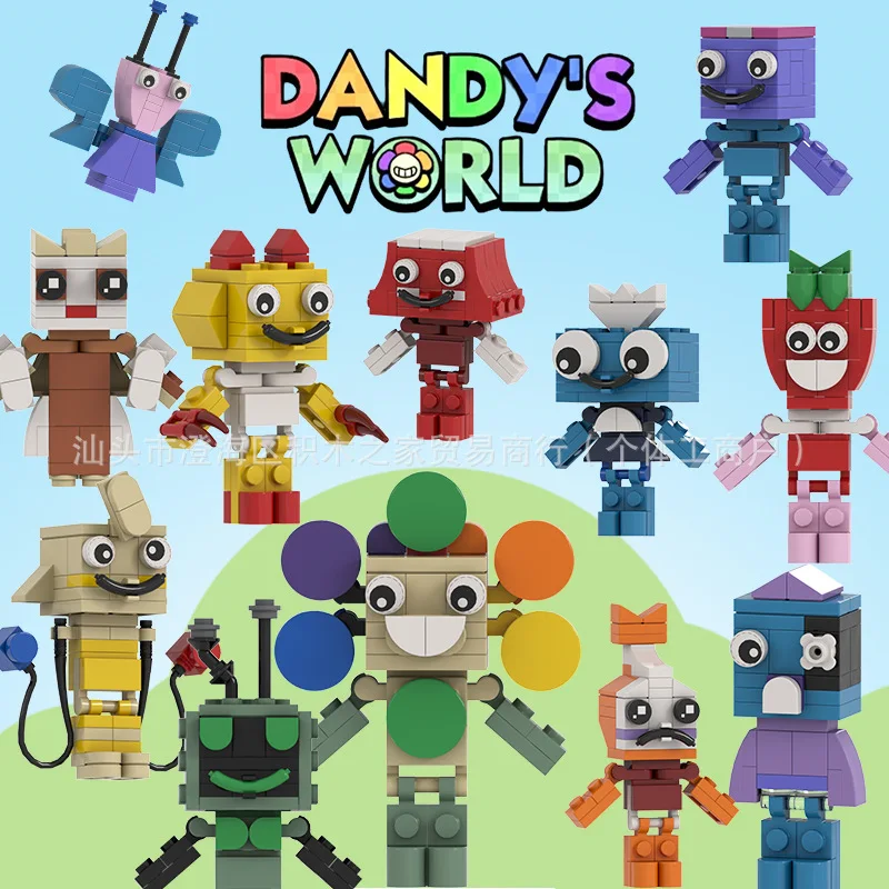 

18 in 1 Dandy World Building Kit with Dandy,Vee,Good,Pebble,Shrimpo Model Toys,Ideas Game Animation Figures BUilding Blocks Set