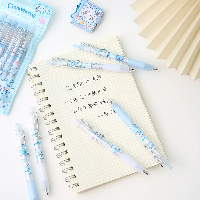 Simpatico cane blu cartone animato cane dalle orecchie grandi styling pressa penna gel nera firma penna pressa 6/120 penna gel scuola regalo all'ingrosso.