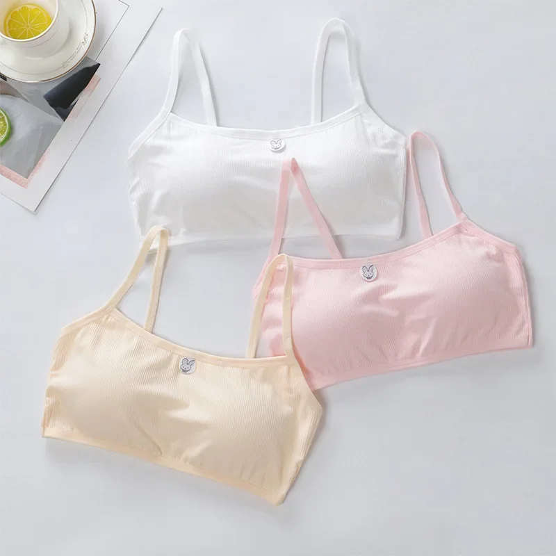 

8-16Y Teenage Young Girls Training Bras Cotton Puberty Kids summer Teens Puberty Clothing Sports Comfort Top