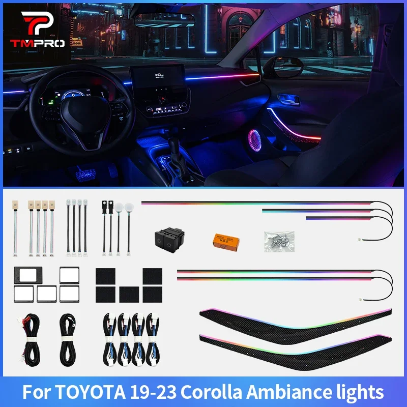 Car Ambient Lights For Toyota Corolla 2019-2023 Automotive Interior Decoration TMPRO 64 Colors LED Safety assistance systems