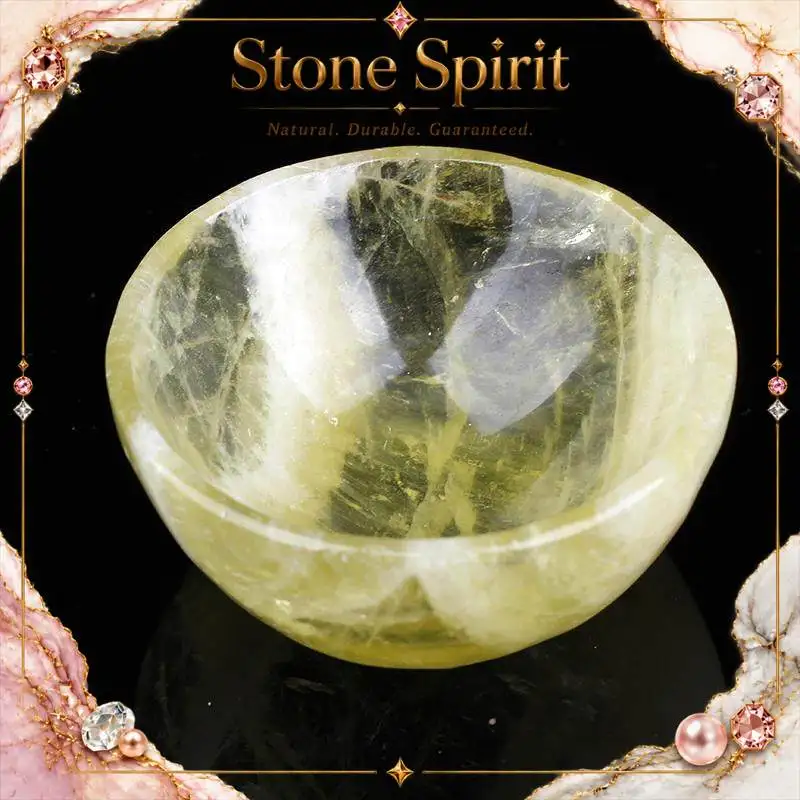 Natural Yellow Crystal Raw Stone Decorative Bowl Light luxury Advanced Home Furnishings Small ornaments Jewelry Storage Bowl