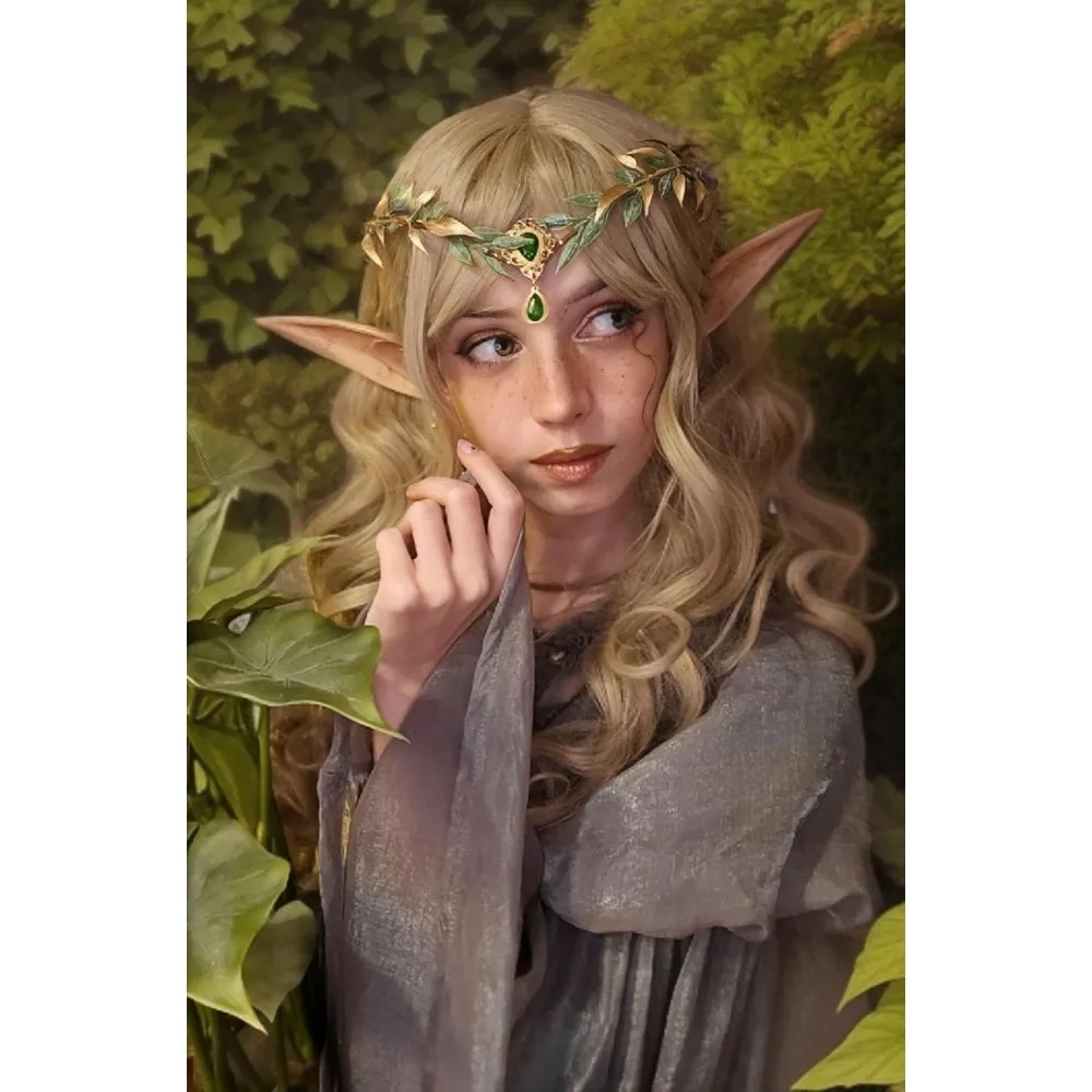 Fairy Flower Crown Fairy Crown Woodland Headdress Handmade Forest Leaves for Halloween Cosplay Photo Shoot