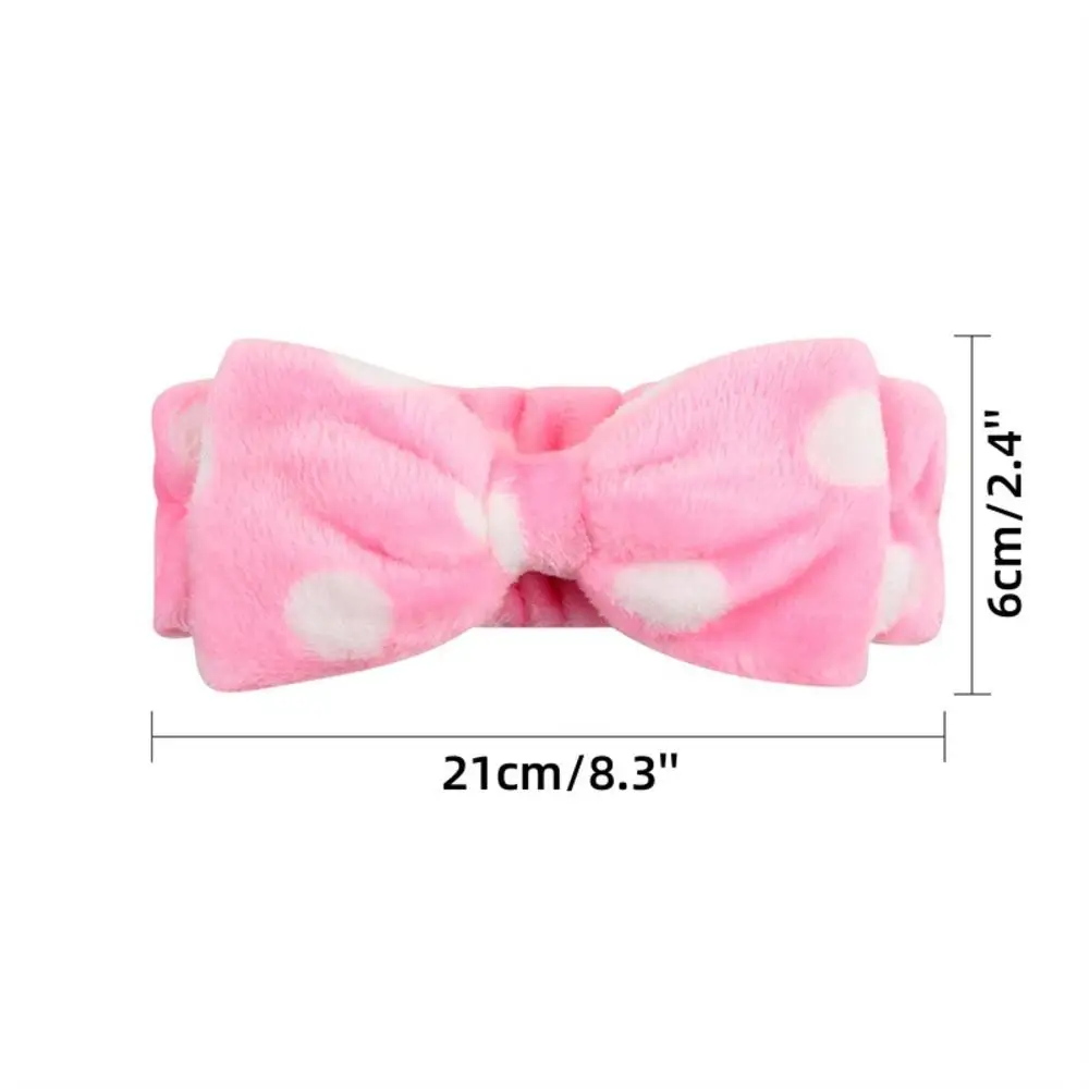 1pc Headbands Bow Shower Elastic Hair Band Coral Fleece Headbands For Washing Face Head Wraps For Makeup Cosmetic Sweet Headband