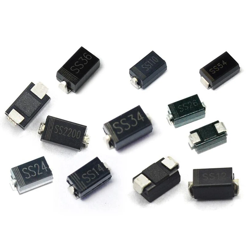 100PCS Rectifier diode M1 M4 M7 SS12 SS14 SS16 SS24 SS34 SS36 SS110 SS210 SS210 US1M RS2M ES1D DO-214AC Schottky diodes