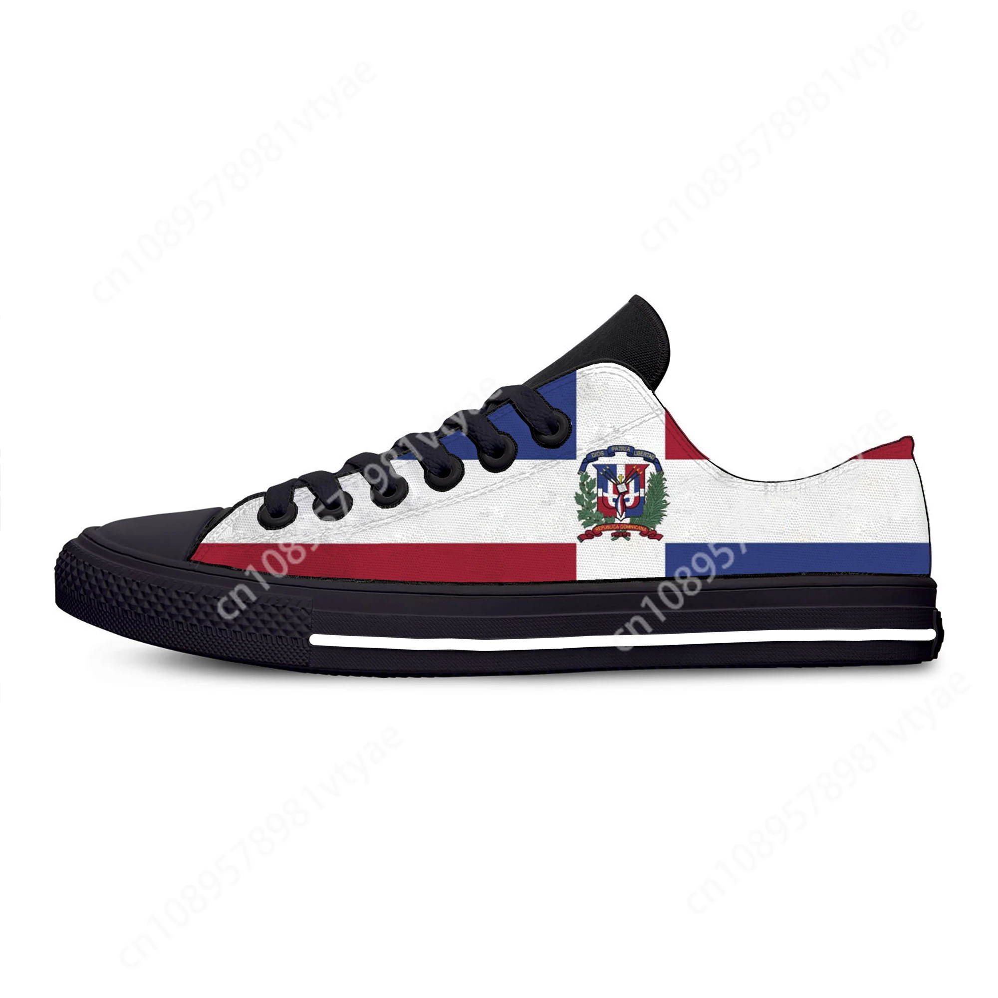 Hot Dominican Republic Flag Patriotic Fashion Novelty Low Top Lightweight Casual Shoes Breathable Men Women Sneakers Board Shoes