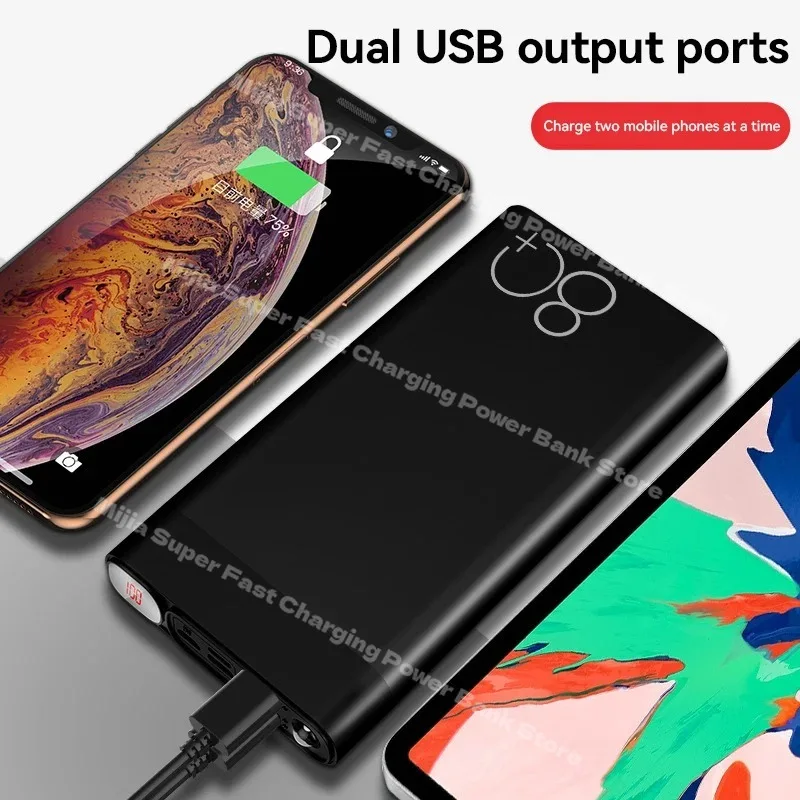 Xiaomi 50000mAh Big Capacity Power Bank  Power Bank With Strong Flashlight Portable Battery  Fast Charging For iPhone 17 Samsung