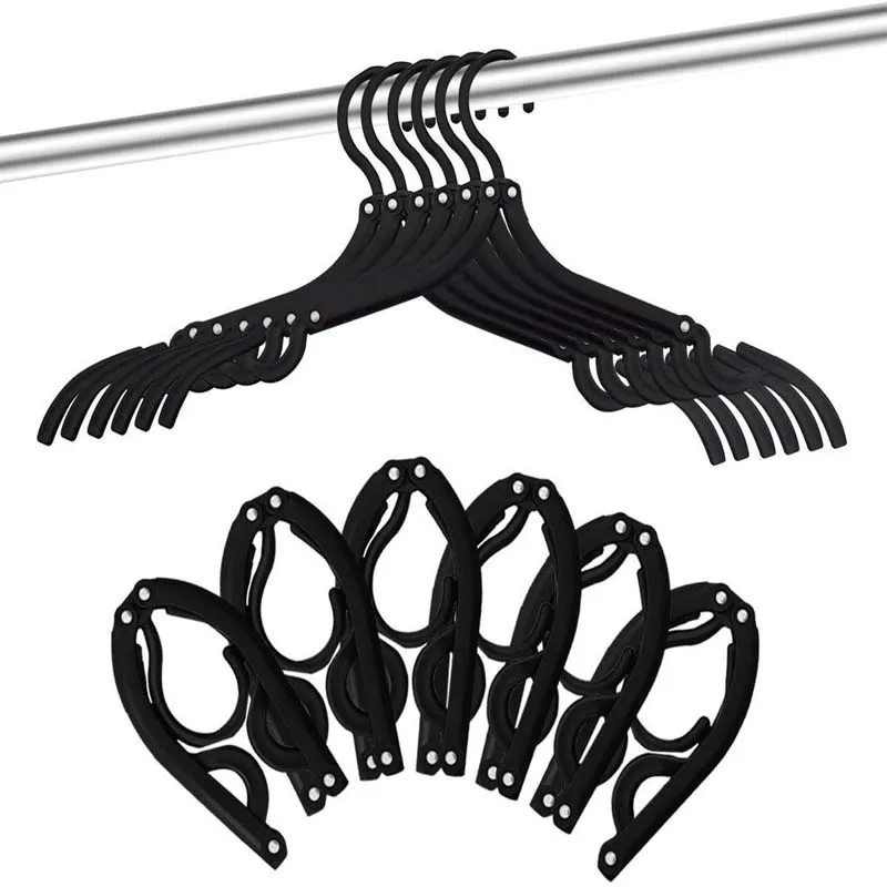 Set of 6/12/18 Travel clothes hangers Portable Lightweight Folding Clothes Non-Slip Folding Hangers Drying Rack Travel Access