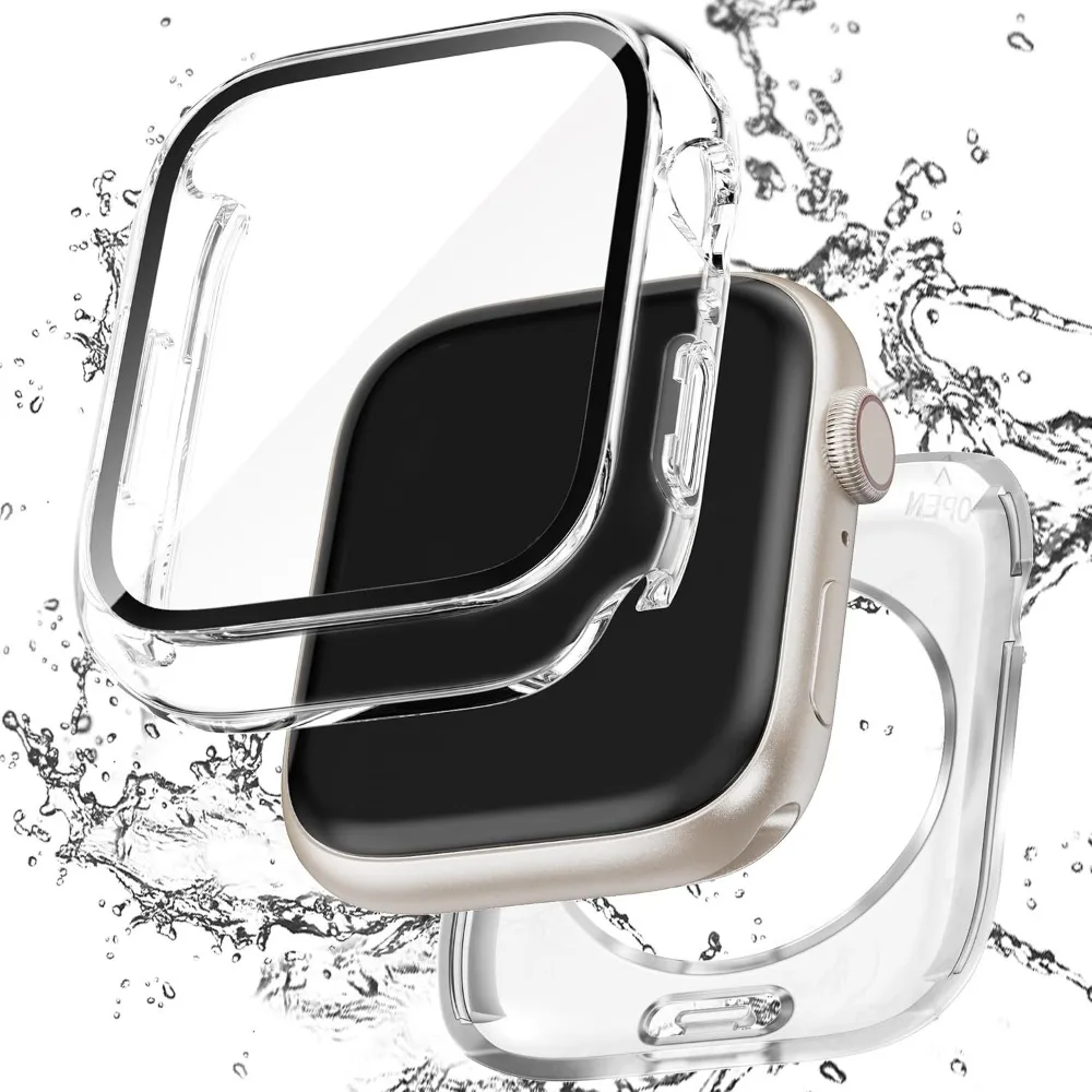 حافظة ساعة أبل بتصميم مقاوم للماء حافظة حماية من الزجاج المقسى لساعة أبل 4/5/6/7/8/9SE/SE3 #1