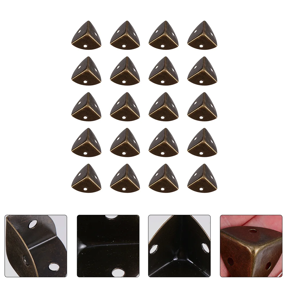 20Pcs Box Corner Protector Retro Style Iron Wrap Corner for Wood Protection and Ornamental Decoration