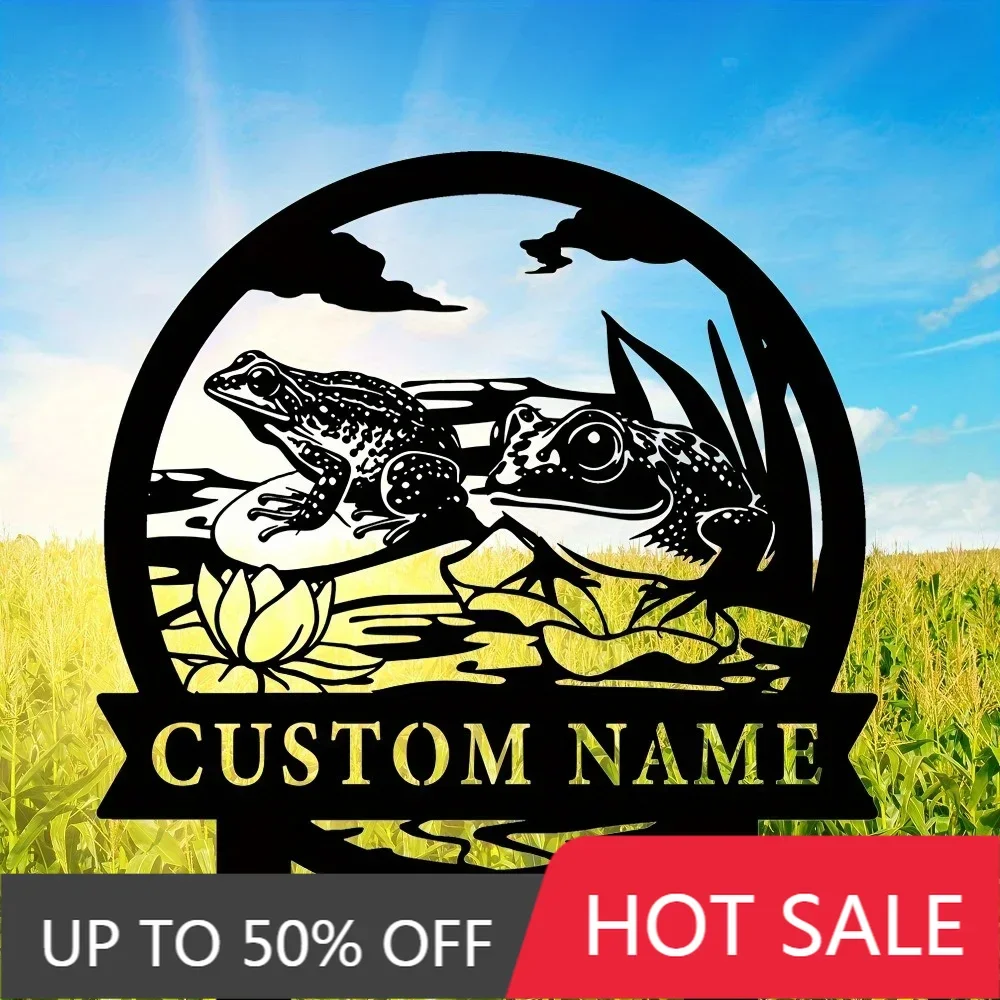 

Iron Wall Hanging,Bespoke Laser - Cut Frog Metal Garden Decoration Hollow Silhouette Sign for Yard Outdoor Art Stake Potted Plan