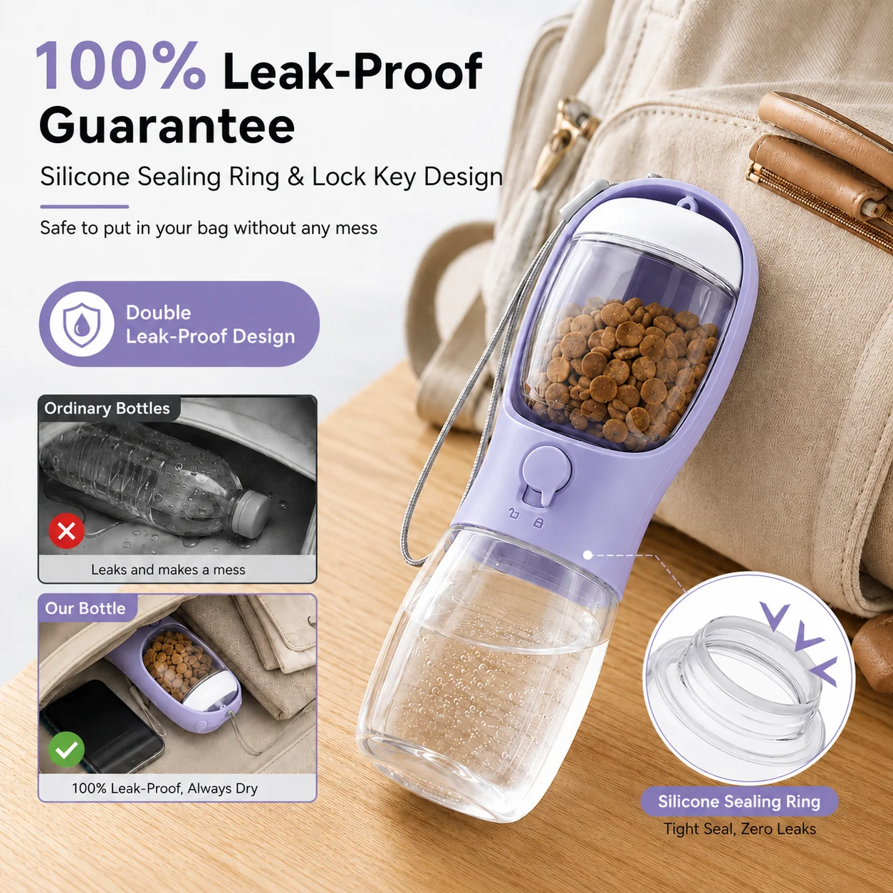 Portable Pet Water Bottle Combo Dog Cat Food Dispenser Puppy Travel Feeder Bowl Water Cup Outdoor Pet Accessories Supplies
