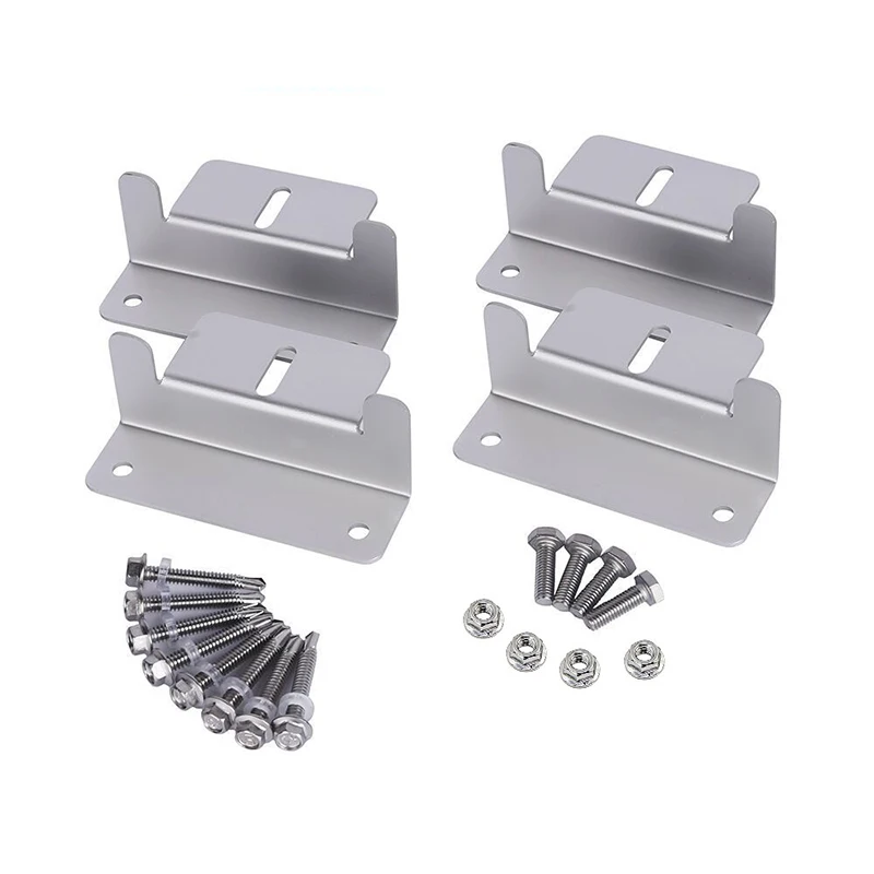 

4PCS/Set Solar Panel Mounting Z Brackets Lightweight Aluminum with Nuts and Bolts for RVs, Trailers, Boats, Yachts