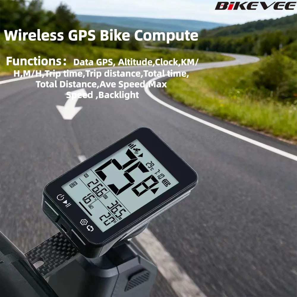 AliExpress Bikevee Bicycle Computer GPS Wireless Cycling Odometer Speedometer Stopwatch Tracker LCD Screen with Backlight Bracket Bike Accessories