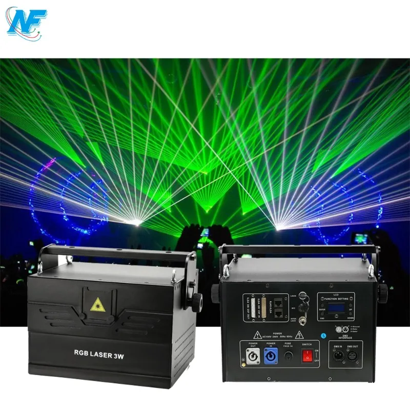 Factory Wholesale 30kpps 1W 2W 3W 4W 5W 6W 7W 8W 10W RGB Laser