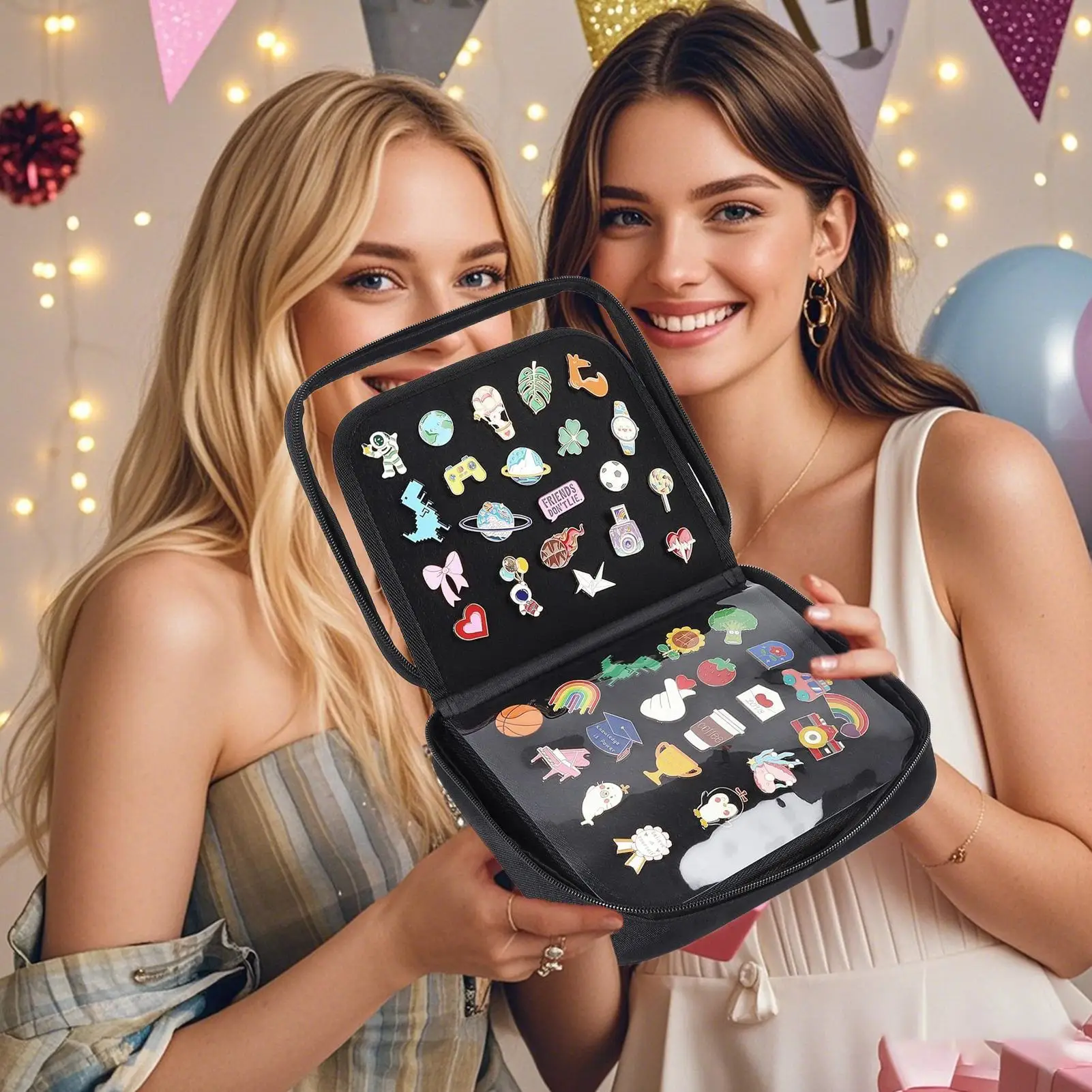 

Pin Bag 6 Pages Pin Organizer Carrying Case Brooch Storage Organizer For Display Earrings Paper Clips Sports Events