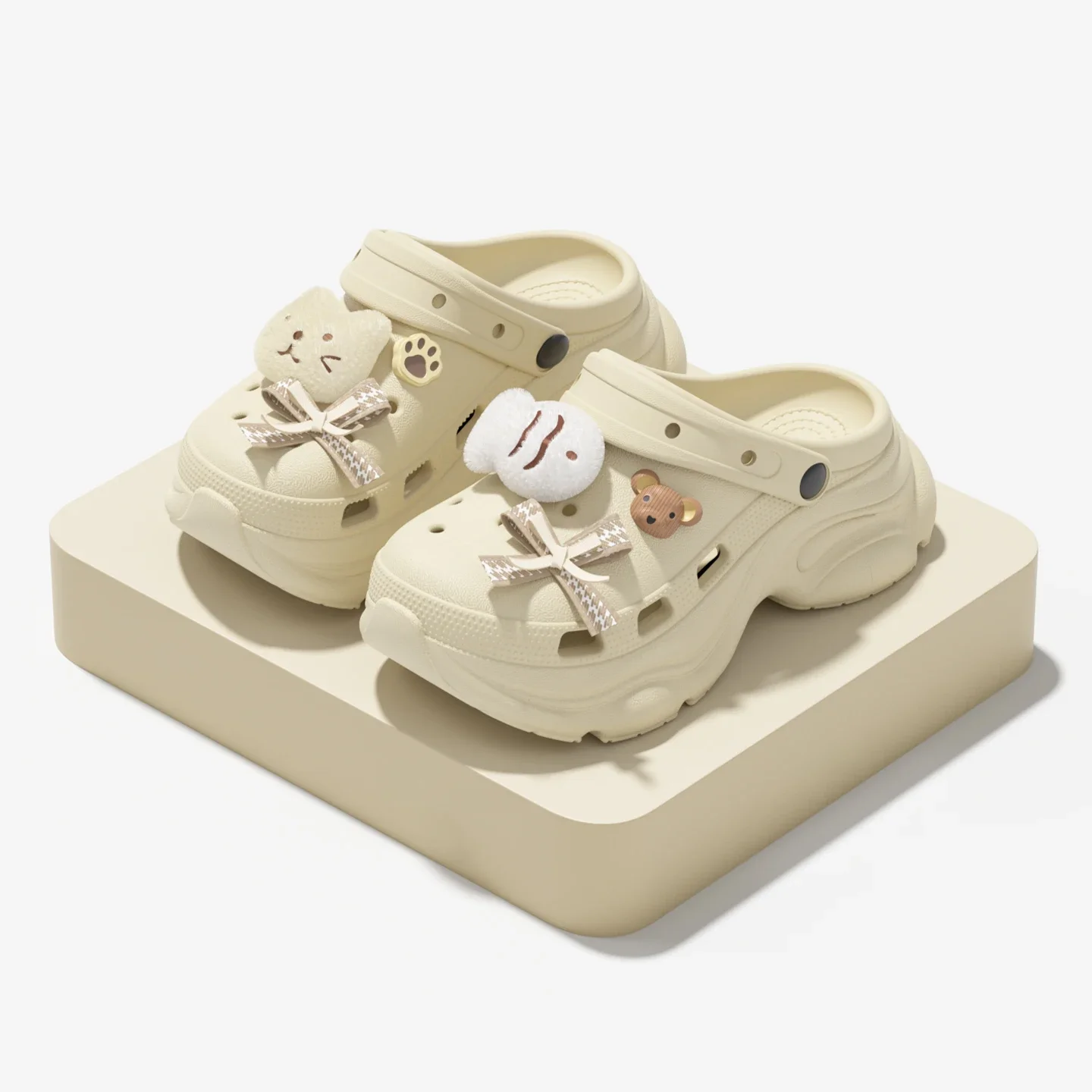 ZUOFU Damen-Plateau-EVA-Clogs Frühling Sommer Niedliche Charms-Dekoration Dicke Sohle Rutschfeste Indoor-Outdoor-Strandpantoffeln – Detail 7