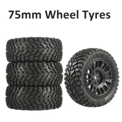 4PCS 1.9 inch 75mm RC Tires 12mm Hex Hubs Wheels for Wltoys 144010 144001 1/14 1/16 1/10 Scx10 Traxxas Trx-4 Tamiya Racing Car