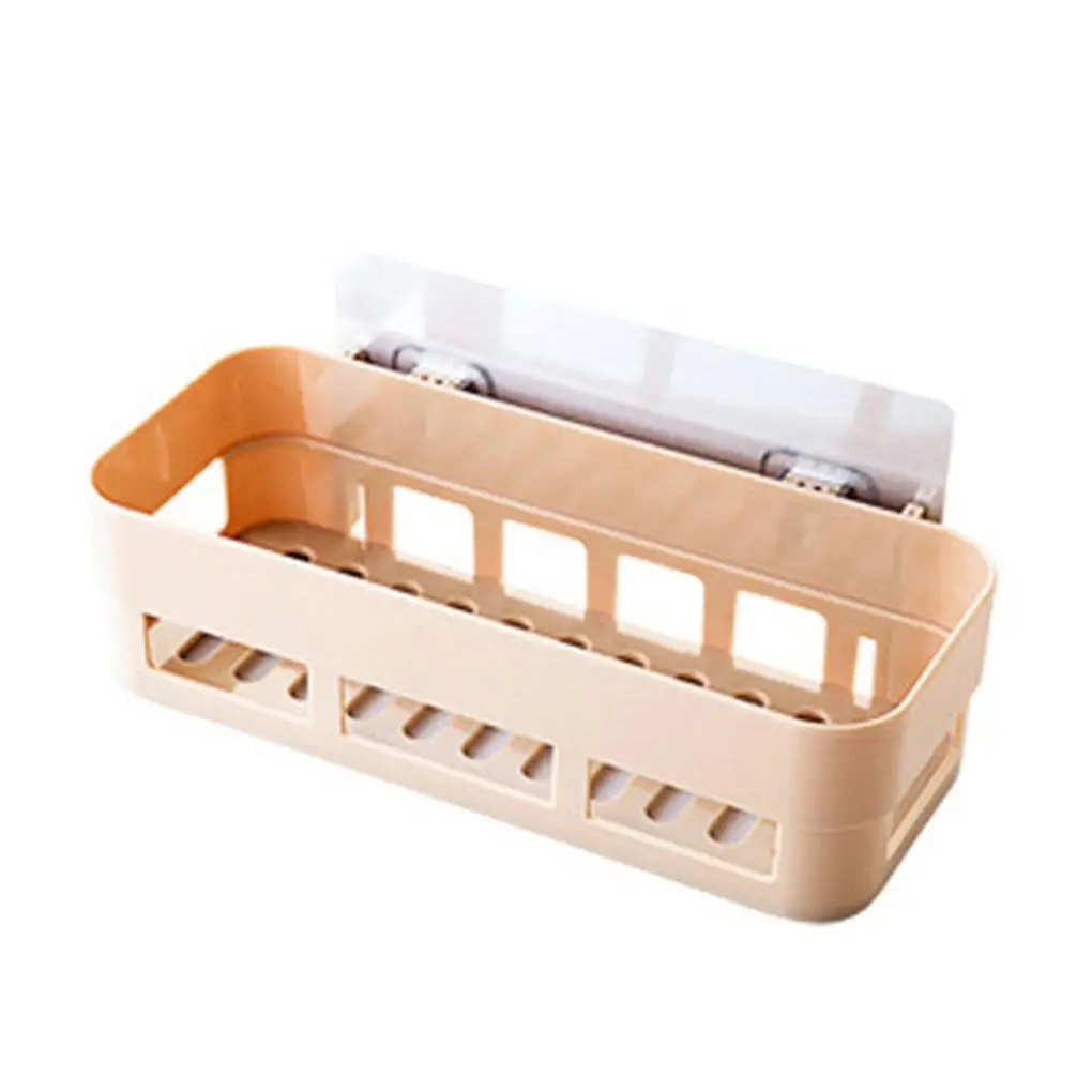 

Plastic Kitchen Storage Rack Self Adhesive Wall Storage Organizer Toilet Bathroom Sundries Holder