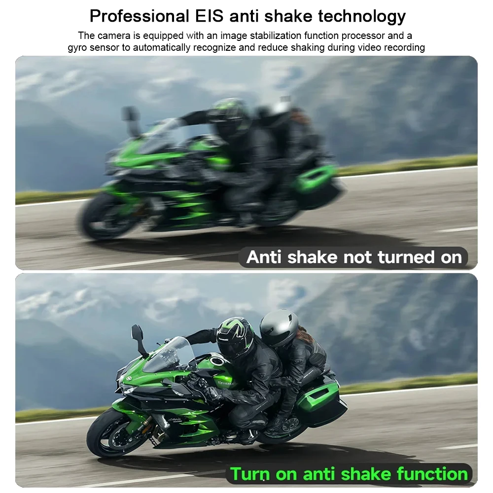 دراجة نارية مزدوجة 1080P بدون شاشة DVR مقاوم للماء 67 عمل كاميرا مسجل الرؤية الأمامية والخلفية دراجة نارية داش كام واي فاي الاتصال الذكي