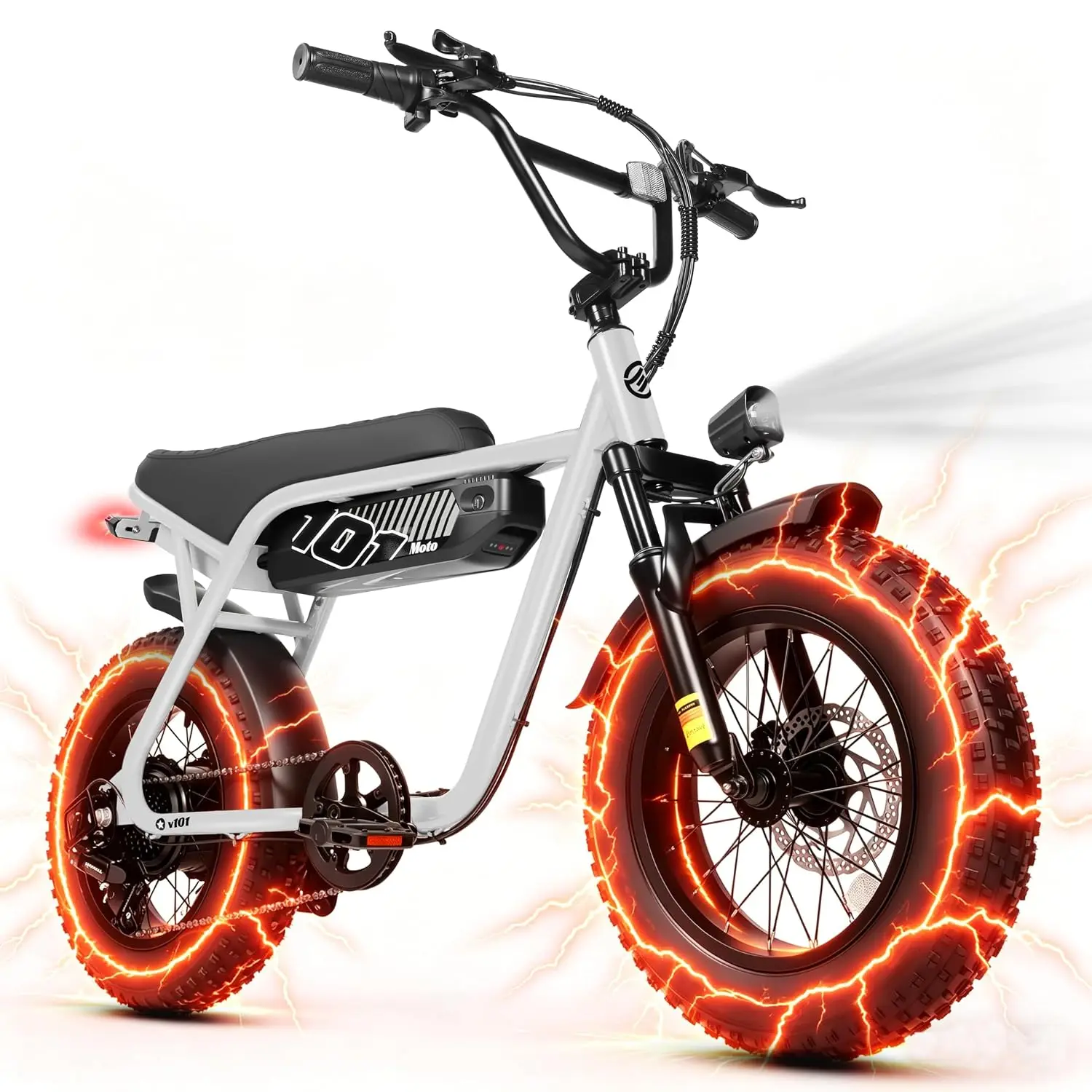 V101 Electric Bike 16"x4.0 Fat Tire 48V13Ah 20MPH 7-Speed Front Suspension Dirt E-Moped 60 Miles Youth & Adults, Customized image 5