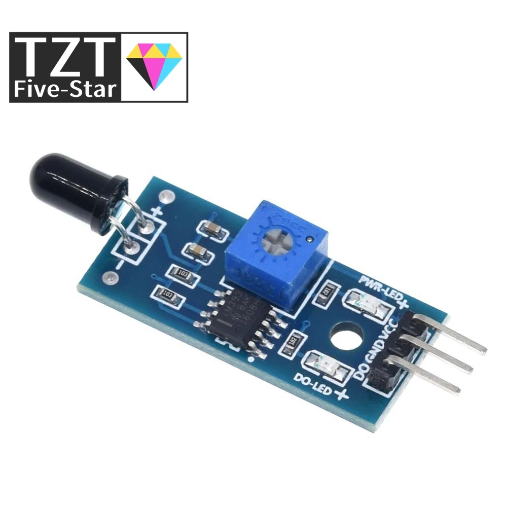 TZT IR Infrared 3 Wire Flame Detection Sensor Module IR Flame Sensor Module Detector Smartsense For Arduino