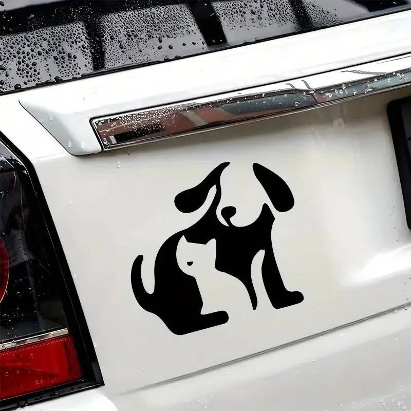 2D Flat Pet Lover Stickers, Minimalist Black White Vinyl Decals, High Quality Decor for Car, Laptop and Mirror