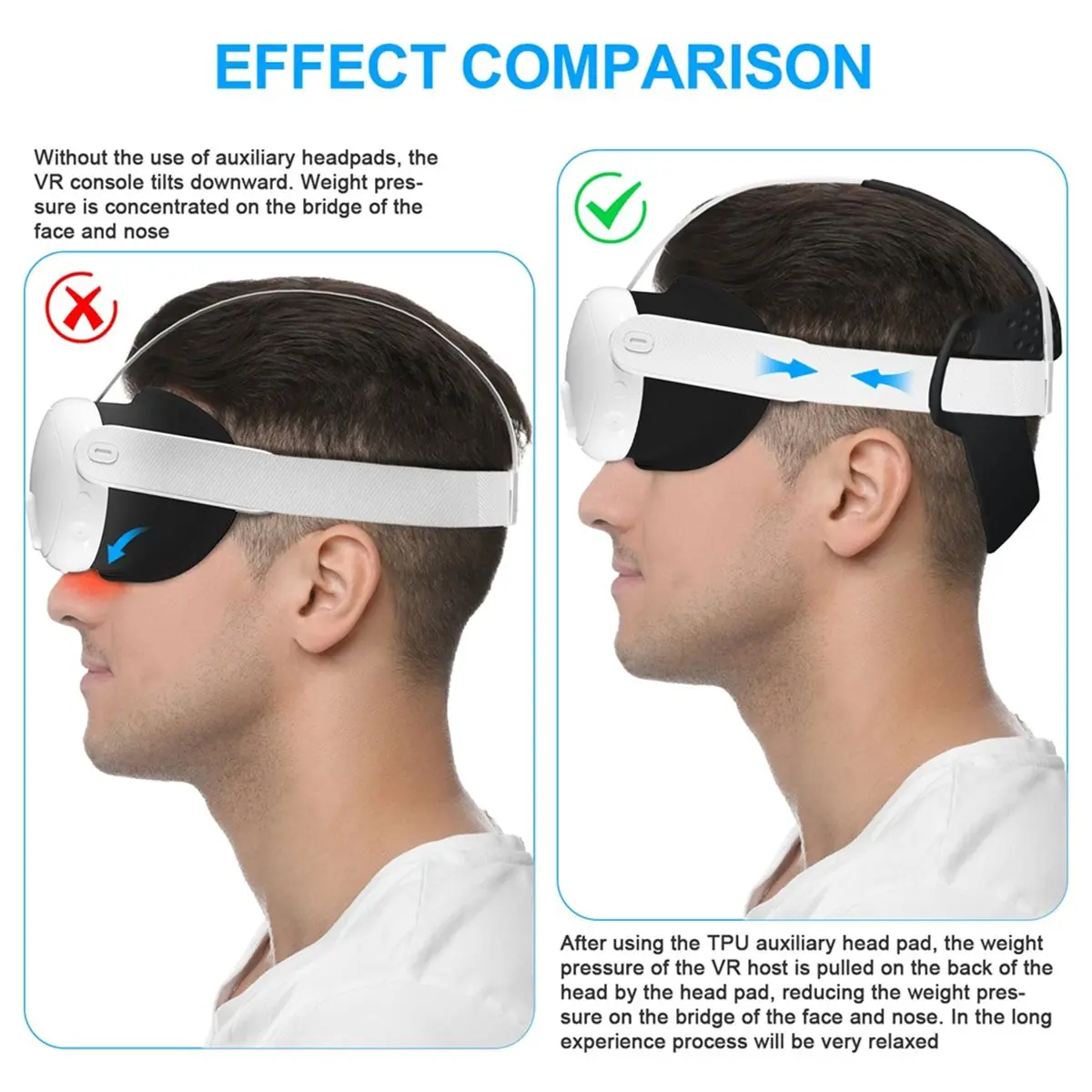 （2026 SUMMER）TPU Head Cushion Replacement Head Strap Pad for Meta , Pressure-Relief Soft VR Headset Support, Headband Accessory
