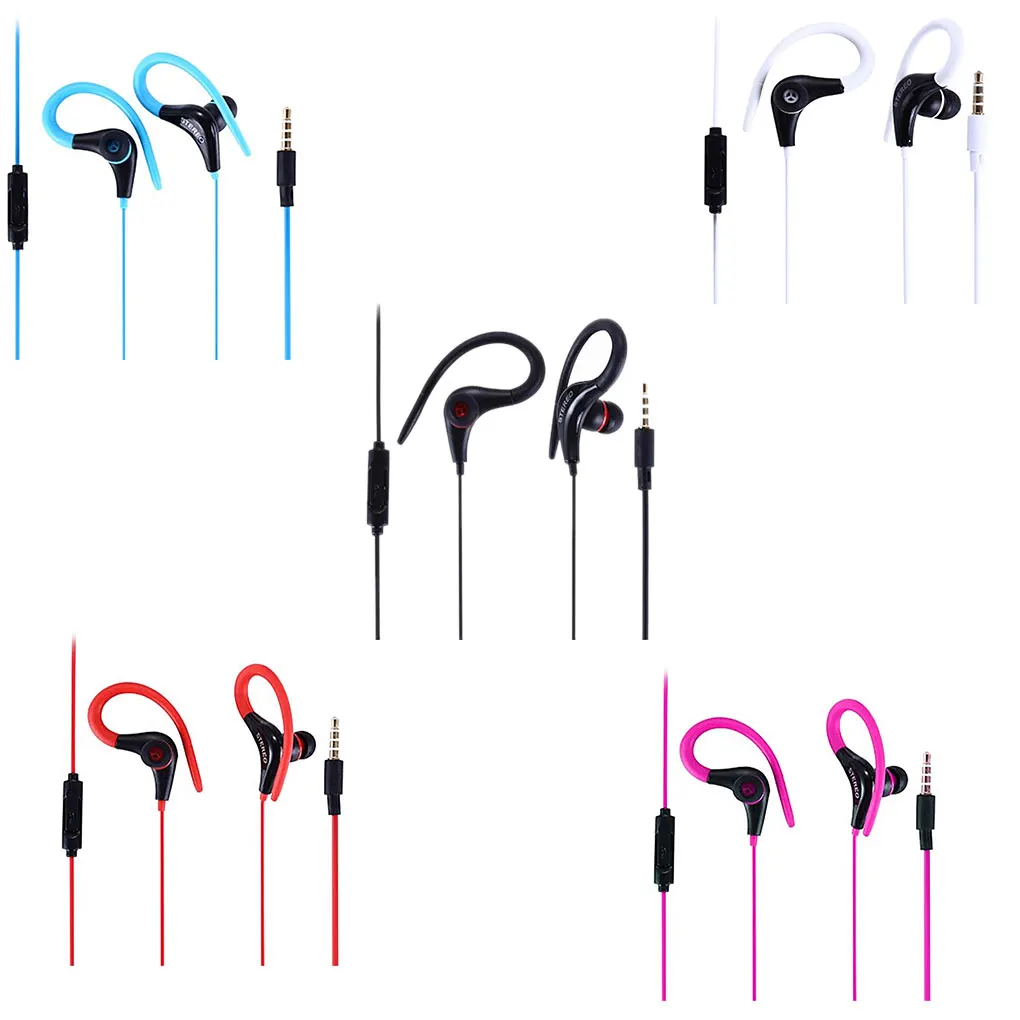 3.5mm Sport Earhook Earphone Headphone Headset with Mic For Smart Cellphone Stereo Headphone