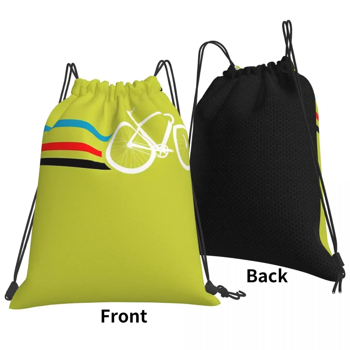 Sacos de cordão portáteis multifuncionais, mochila de listras de bicicleta, saco de bolso para homens e mulheres, estudante