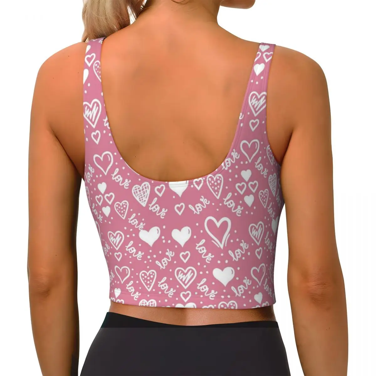 Lovely Hearts Valentien Women's Sports Vest,Sports Bra with U-Back&Removable Padding,Tank Tops for Yoga,Fitness, Pilates