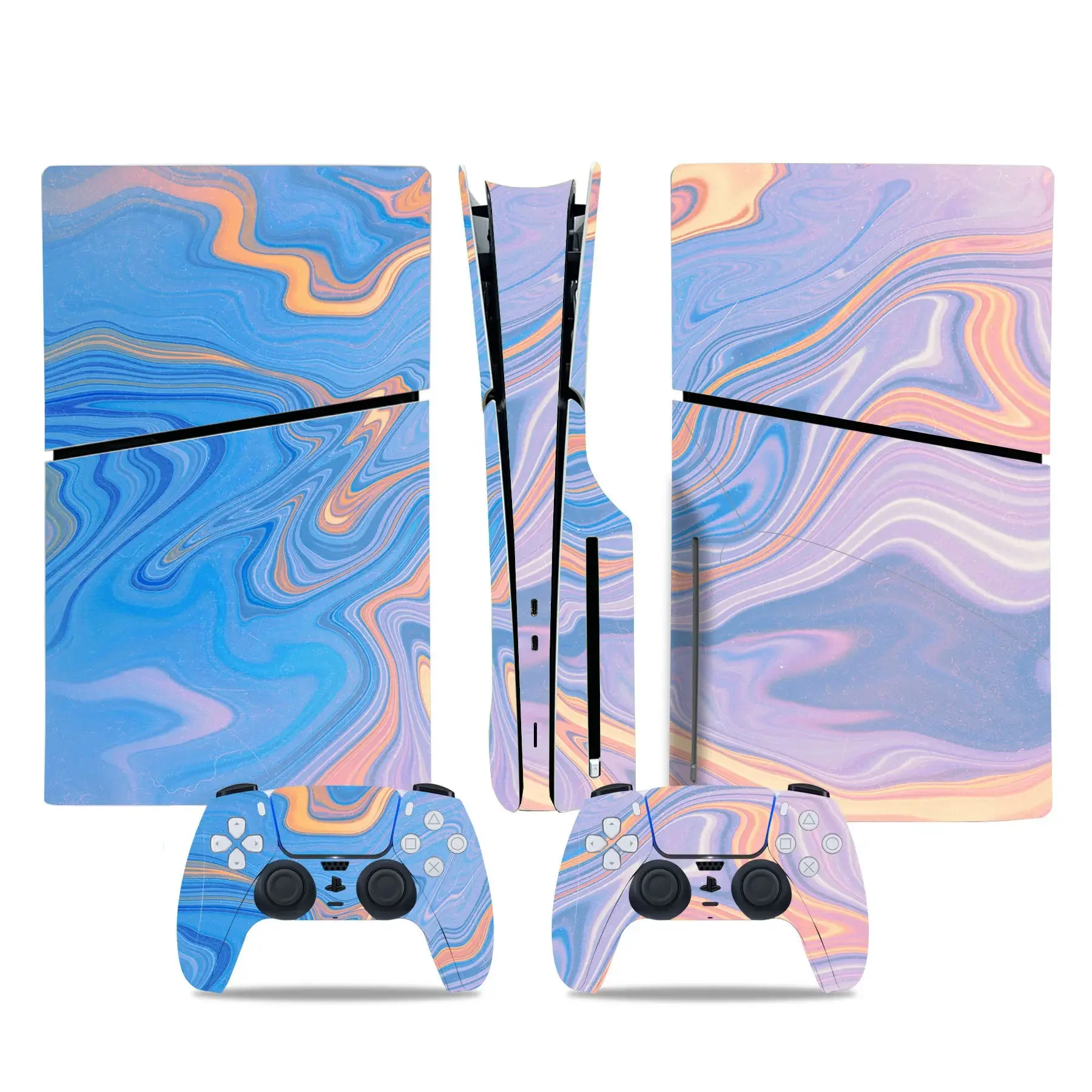 Oil Painting Skin Sticker for PS5 Slim Artistic Matte PVC Decal Durable Anti-Scratch for Digital & Disc Editions