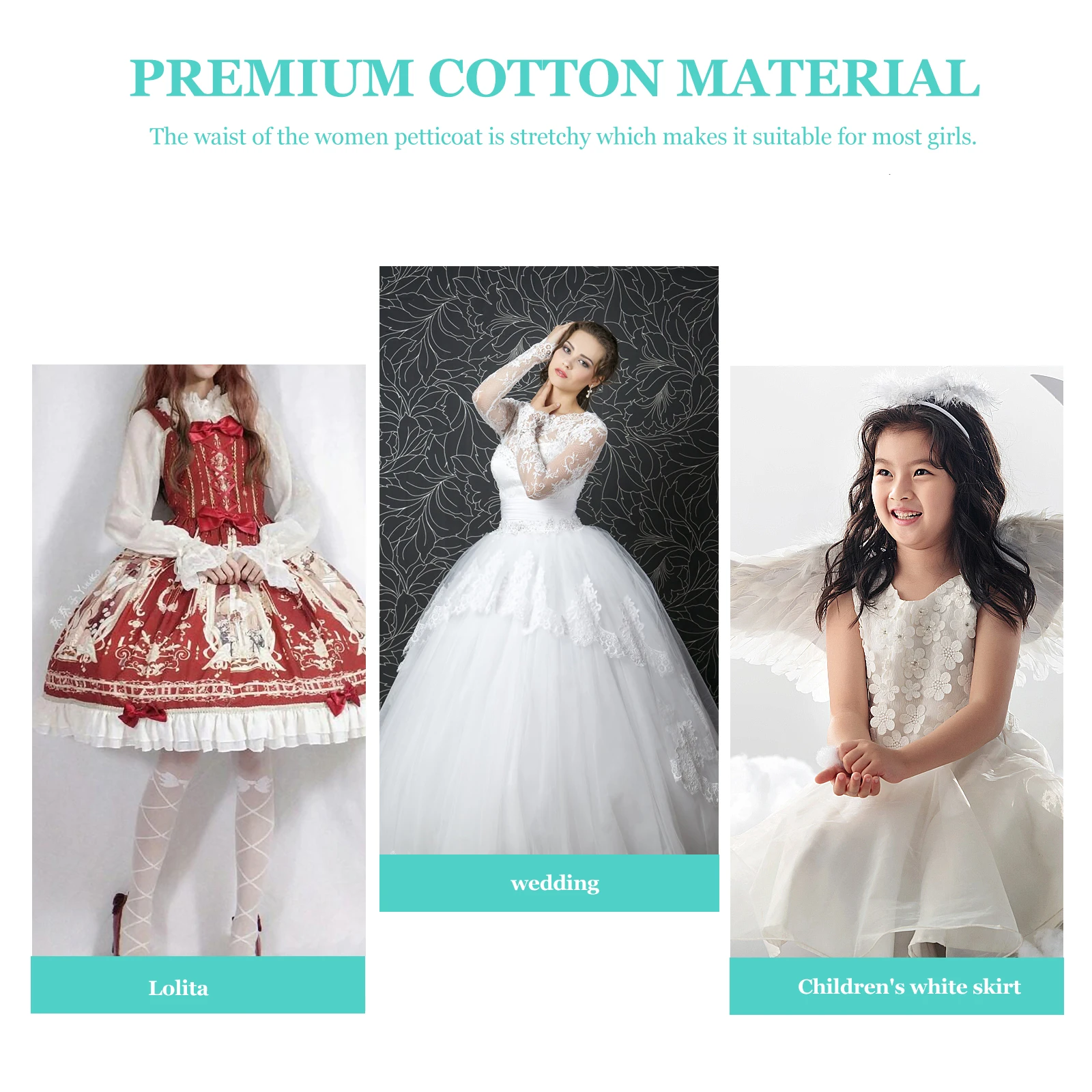 

1pcs Petticoat For Girls Women Dress Underskirt Wedding Prom Banquet Stage Cosplay Event Party Wear Durable Comfortable Skin